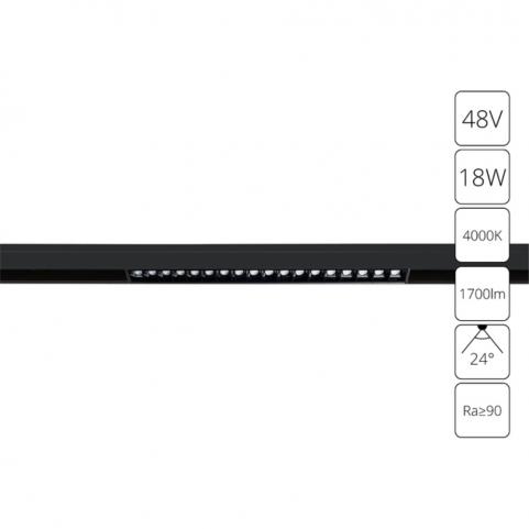 Магнитный трековый светильник Arte Lamp Linea 4000К A4665PL-1BK