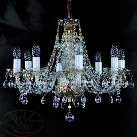 Люстра Art Glass MAGDA VIII. FULL CUT NICKEL CE