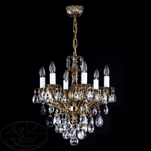 Люстра Art Glass ETELA VI. BRASS ANTIQUE CE