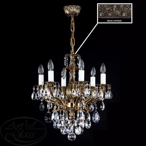 Люстра Art Glass ETELA VI. BRASS ANTIQUE CE