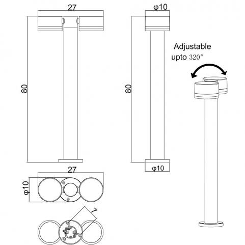Уличный фонарь Arte Lamp Nunki  A1910PA-2BK