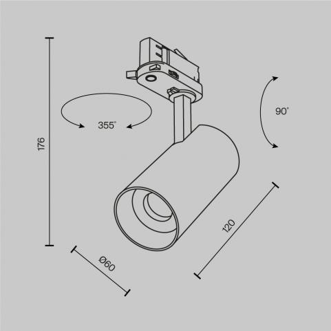 Трековый светильник Maytoni Technical Trinity  2700-5000K Focus Led TR197-3-12WCCT-M-W