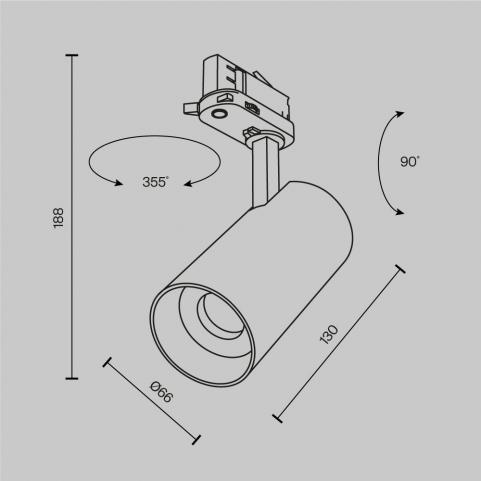 Трековый светильник Maytoni Technical Trinity  2700-5000K Focus Led TR197-3-20WCCT-M-B