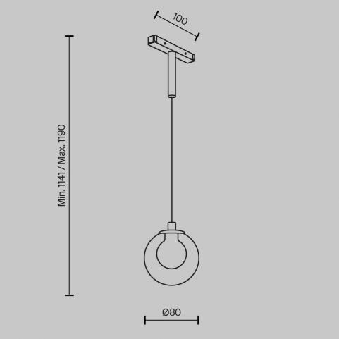 Трековый подвесной светильник Maytoni Technical Basity  Bubble TR181PL-1-4WTW-B