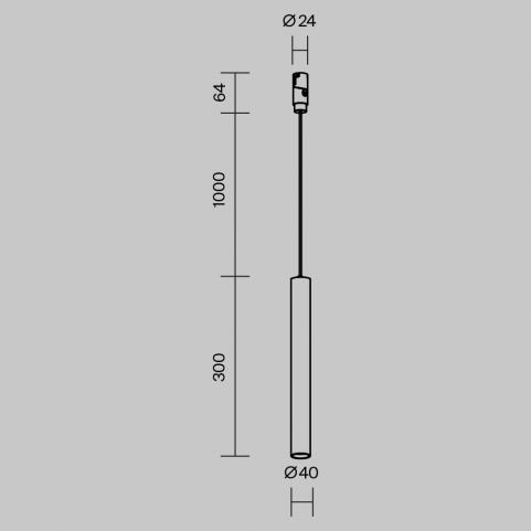 Трековый подвесной светильник Maytoni Technical 3000К  Skim TR210-1-5W3K-M-BBS